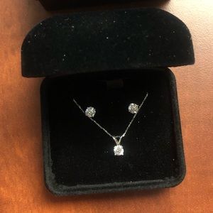 1 Carat 14k White Gold Set